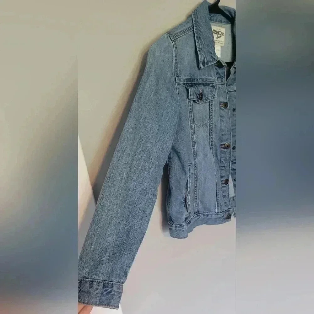 OshKosh B'gosh Classic 100% Cotton Trucker Blue denim Jean Jacket 14/14A